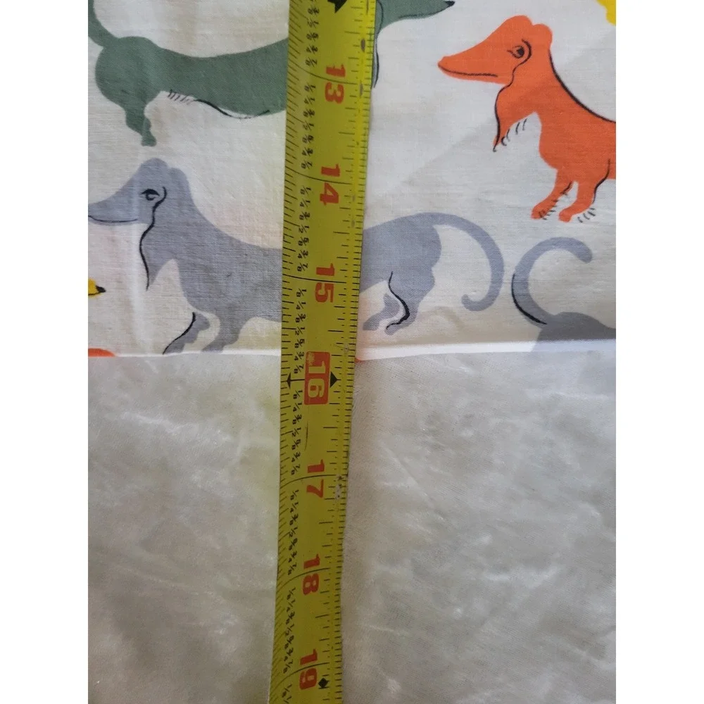 Vintage 50s/60s Dachshund Fabric Sausage Wiener Dog Print Cotton 32 x 44